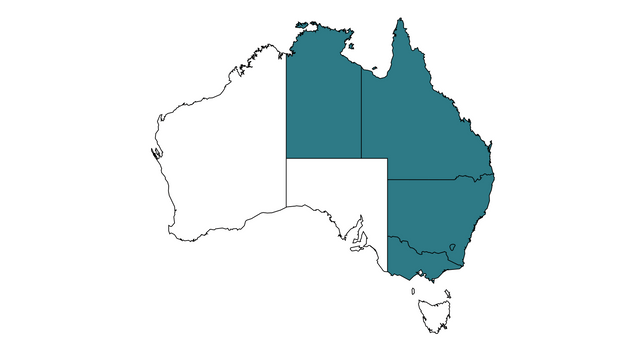 Map of Australia showing states where Concentric digital consent is used