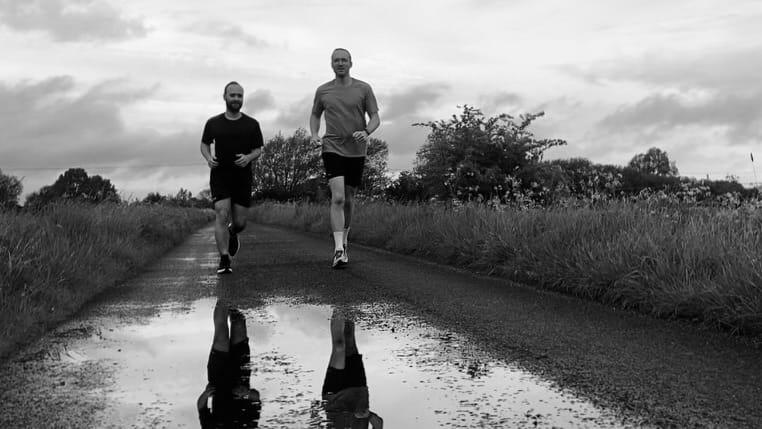 Adrian and Patrick Running