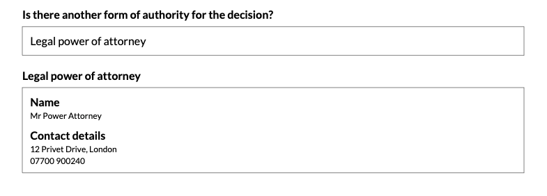 Consent Form 4 LPA Details