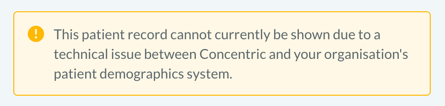 Patient search integration error