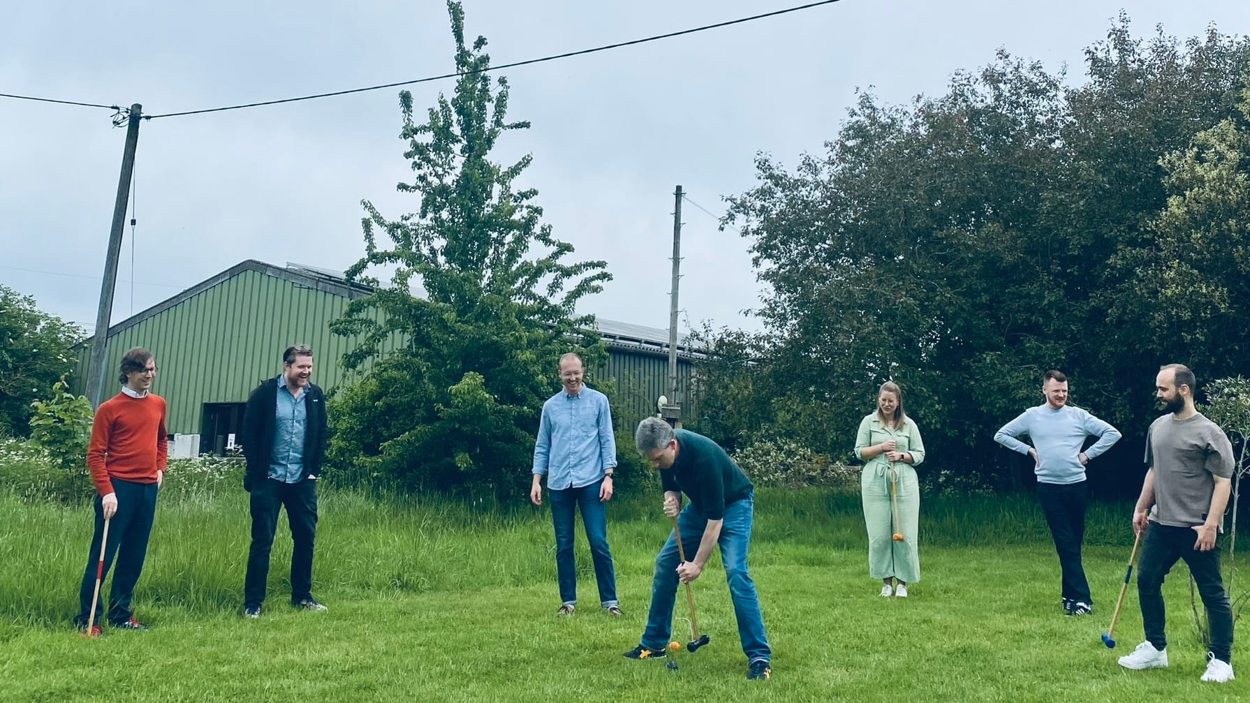 Ed playing croquet