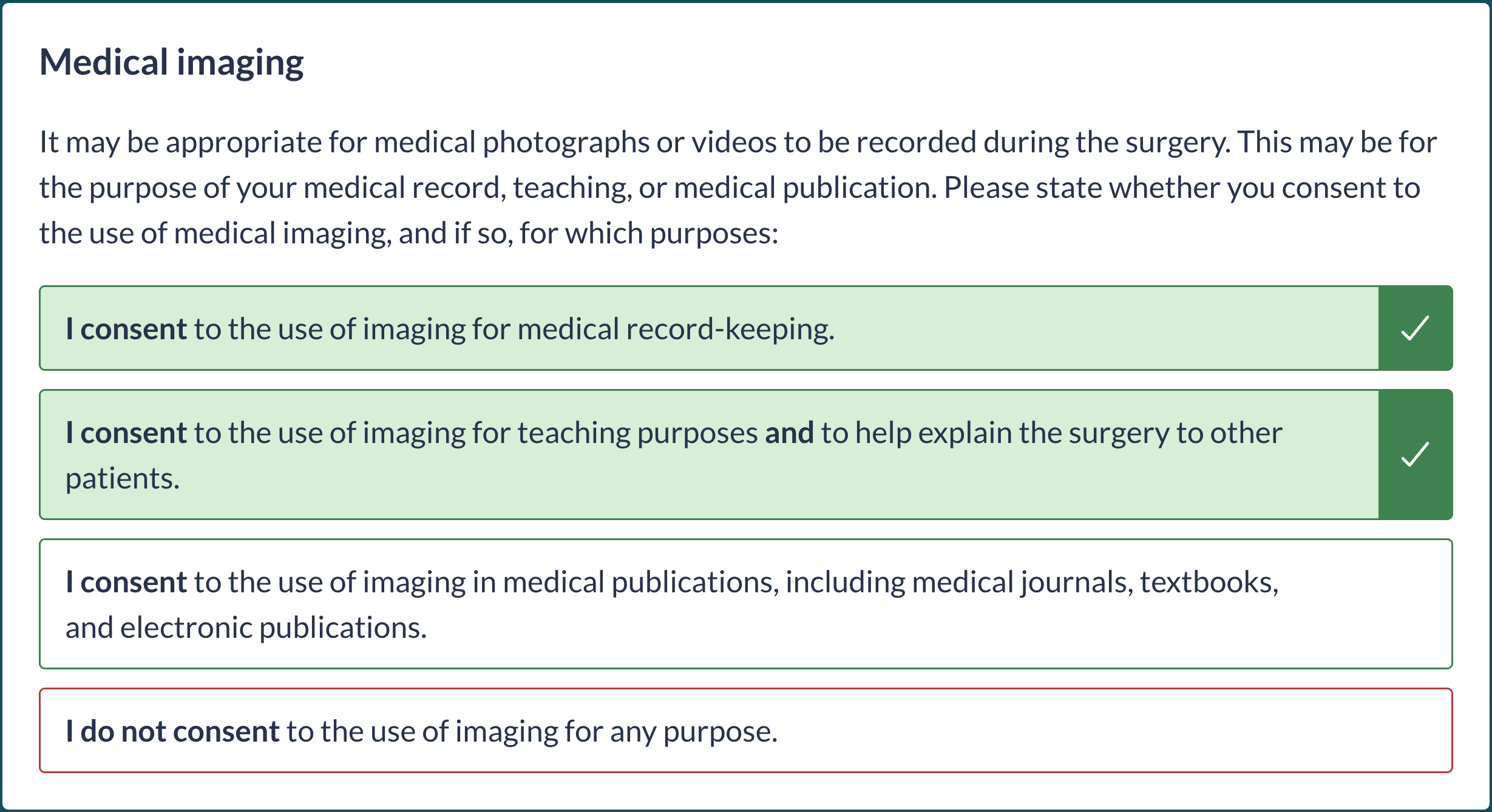 Intra-operative medical photography consent in Concentric