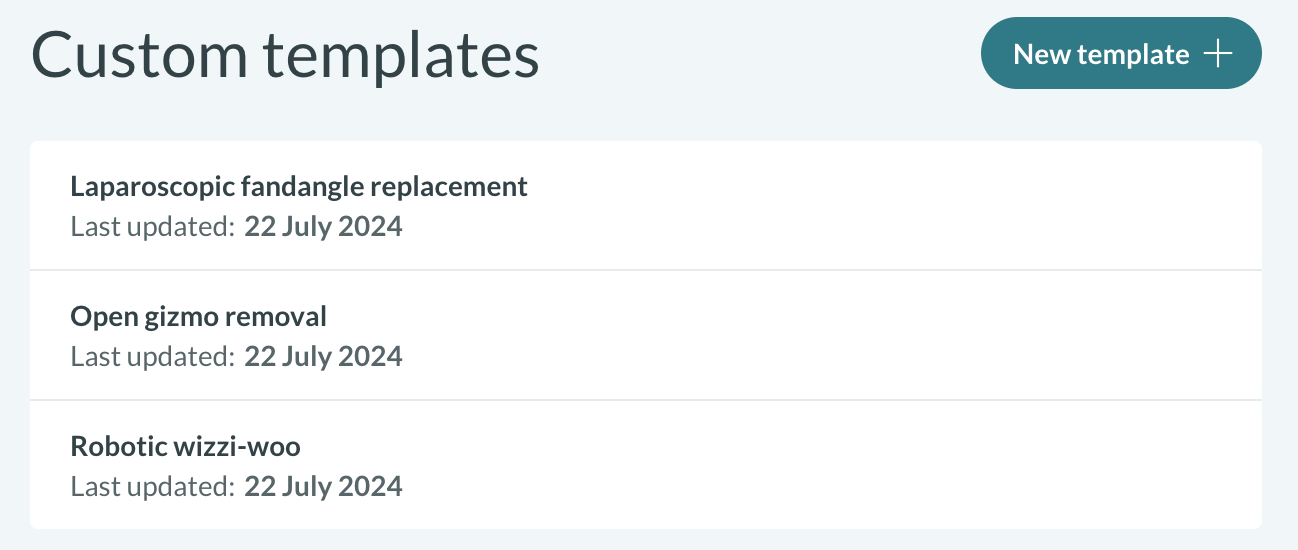 Custom templates in Concentric