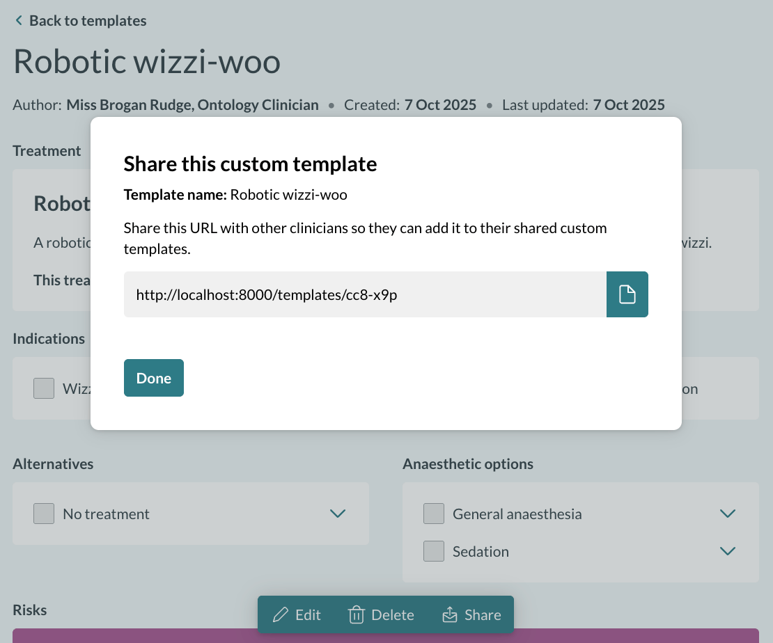Custom templates - sharing a template
