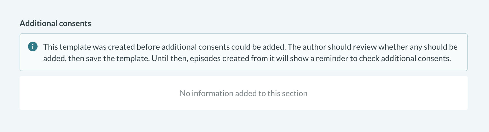 Additional consents in custom templates