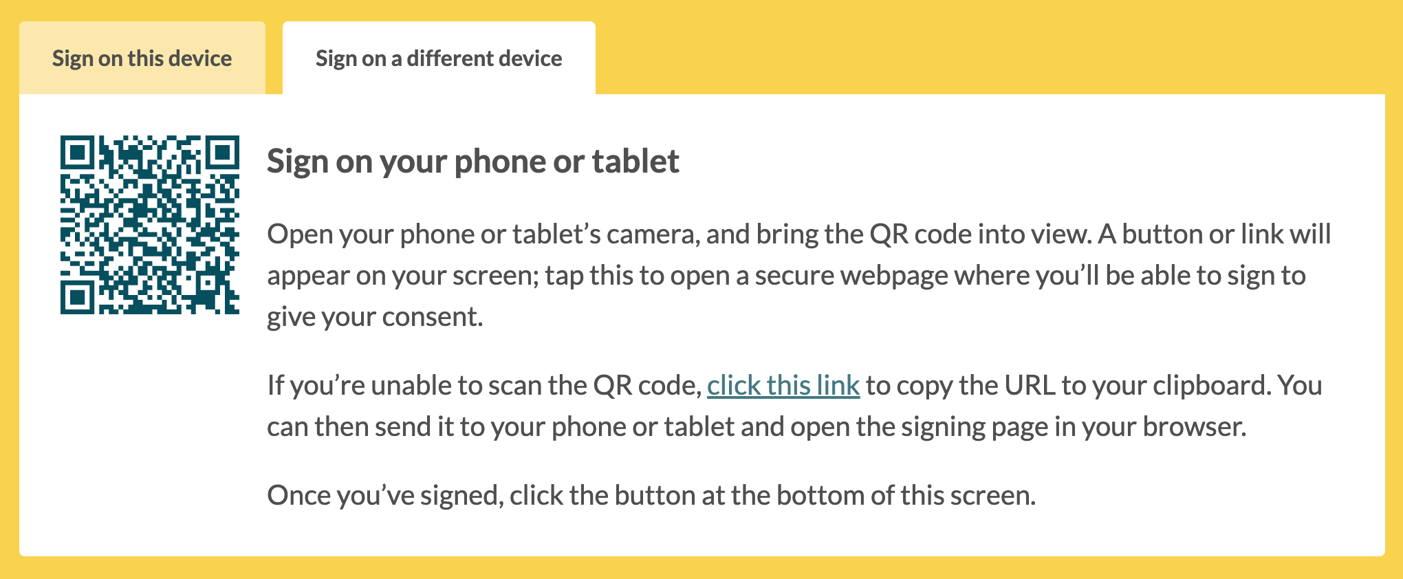 Copy handoff URL