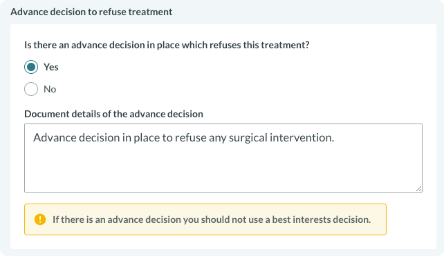 Concentric best interest decision