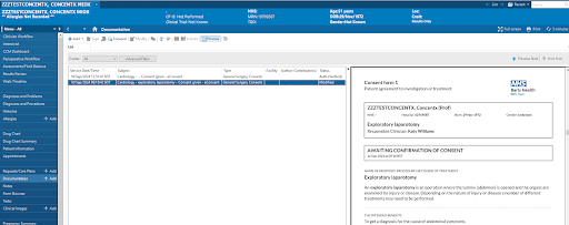 Concentric PDF in Powerchart at Barts