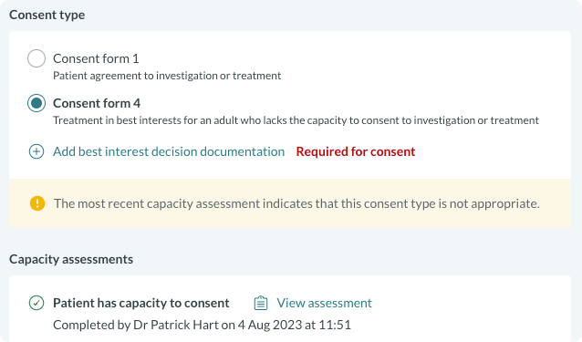 Concentric incongrous capacity assessment