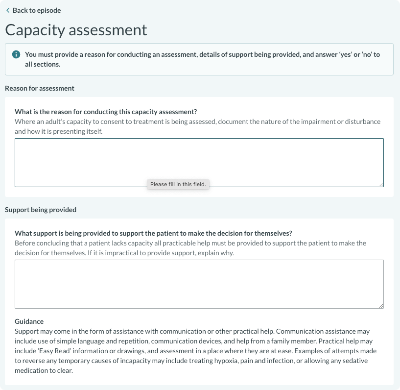 Concentric capacity assessment