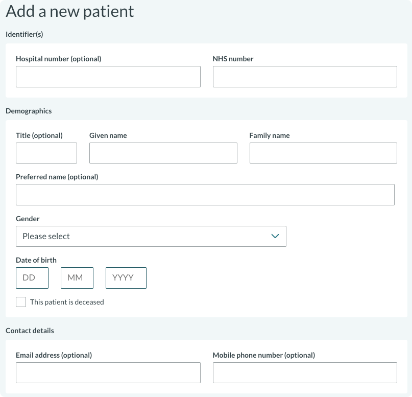 Concentric new patient form