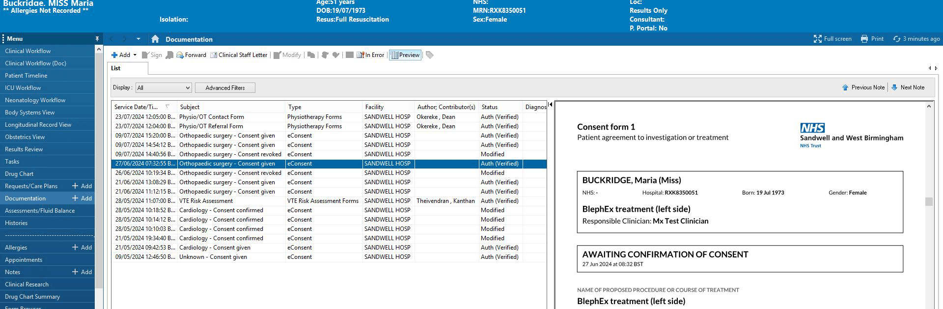 Concentric PDF in Powerchart at Sandwell