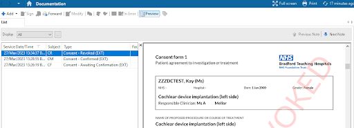 Concentric PDF in Cerner Powerchart at Bradford